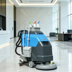 Compact Walk-Behind Electric Floor Scrubber Machine Automatic Scrubber Dryer Commercial Cleaning Equipment for Small Areas