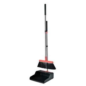 Complete Broom and Dustpan Set Lightweight Sweeping System with Long Handle & Large Capacity Dustpan for Easy Cleaning