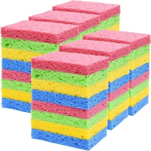 Compostable Biodegradable Compressed Wood Pulp Sponge 2 cm Thick Non-Scratch Dishwashing Pad