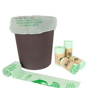 Compostable Biodegradable Tall Kitchen Trash Bags Food Waste Bags BPI ASTM D6400 and OK Compost Home Certified