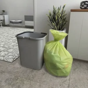 Compostable Biodegradable Trash Bag on Roll Heat Sealed Gusset Shrink Bag Recycled Materials for Household Use Packed in Carton