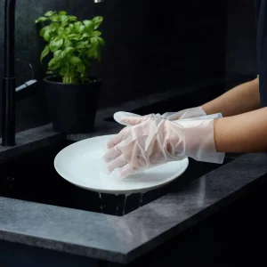 Compostable Food Gloves with Biodegradable PLA, PBAT, and Cornstarch Material