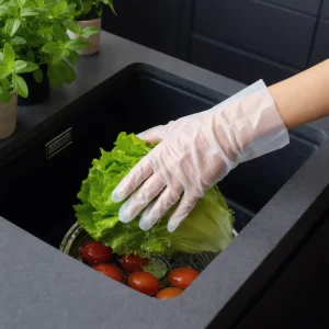 Compostable PBAT+PLA Gloves for Food Handling Waterproof Food-Safe