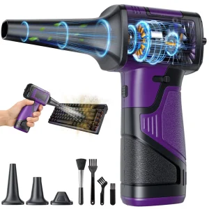 Compressed Air Duster 120000 RPM, 4000mAh Rechargeable Cordless Jet Fan for PC Keyboard Cleaning