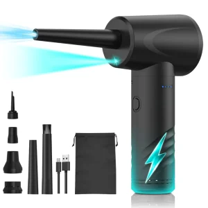 Compressed Air Duster Cordless Rechargeable High-Speed Anti-Dust Cleaning Brush for Fan Travel Car Keyboard Cleaner