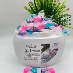 Concentrated Five Chamber Detergent Laundry Pods Apparel Long Lasting Floral Fruity Fragrance 75 80% Active Ingredients