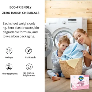 Concentrated Laundry Detergent Sheets Stain Removal Eco Friendly Laundry Strips