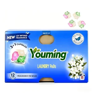 Concentrated Laundry Pods 3-in-1 for Apparel Strong Cleaning Fast Dissolution Color Protection Antibacterial Softening