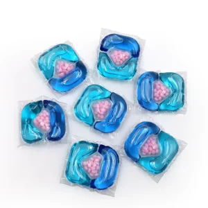 Concentrated Laundry Pods with Water-Soluble Film and Enzyme Formula