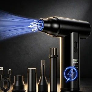 Cordless Air Duster 110000RPM LED Display Handheld Mini Fan Multifunctional Air Electronics Cleaning Tool
