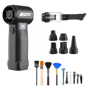 Cordless Air Duster Vacuum 90000 RPM 5-Speed Adjustable 68 m/s Airflow with Display and Brush Set