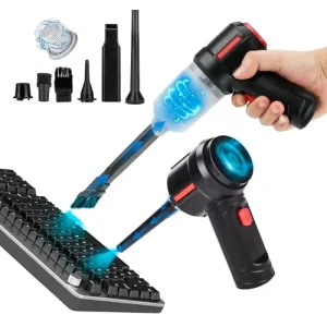 Cordless Bagless Air Duster and Dry Vacuum Cleaner with HEPA Filtration 90-Minute Runtime