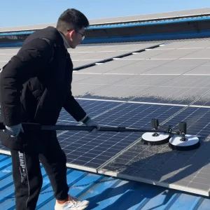 Cordless & Corded Solar Panel Cleaner Tool with Dual Rotating Brushes
