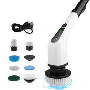 Cordless Electric Bathroom Cleaning Brush Aluminum Handle Type-C