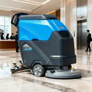 Cordless Electric Floor Scrubber Behind the Machine Hand pushed Floor Cleaner Walk behind Floor Sweeper
