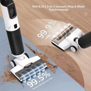 Cordless Handheld 3-in-1 Vacuum Mop with Manual Water Spray, HClO Disinfection, Wet and Dry Floor Cleaning