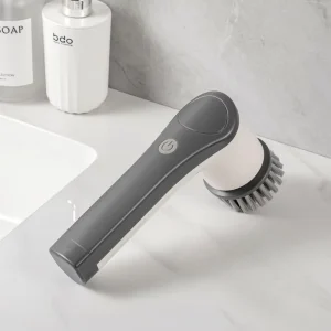 Cordless Handheld USB Rechargeable Electric Cleaning Brush with 3 Interchangeable Heads for Bathroom