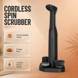 Cordless Multi-Head Waterproof Electric Cleaning Brush with Replaceable Brush Tips for Kitchen and Bathroom