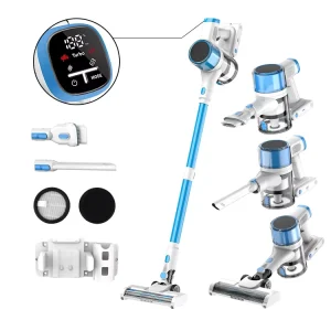 Cordless Stick Upright Vacuum Cleaner 13kPa Rechargeable Battery 45-Minute Runtime LED Lights