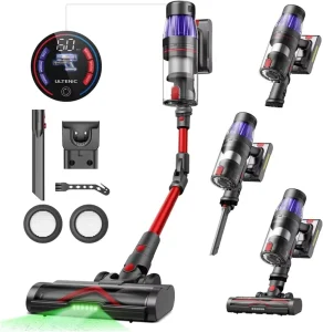 Cordless Vacuum Cleaner 600W 55Kpa 60Mins 180° Bendable Wand Anti Tangle Brush Charging Dock for Pet Hair Carpet Floor Car