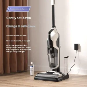 Cordless Wet-and-Dry Vacuum Floor Cleaner with LED Dust Detection and Electrolytic Water Sterilization