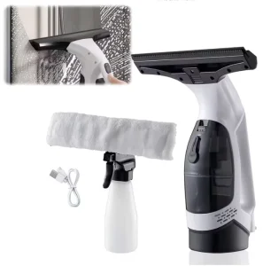 Cordless Window Vacuum Squeegee 2000Pa Streak-Free Suction for Windows Shower Glass Tiles Mirrors