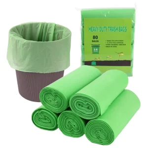 Cornstarch-Based Biodegradable Compostable Thickened Trash Bags for Household, Kitchen, and Toilet Use