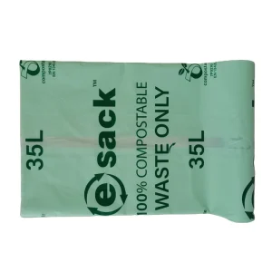 Cornstarch-Based Biodegradable Compostable Trash Bags with Easy-Tie Handles for Kitchen Food Waste