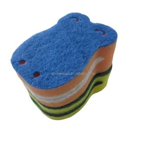 Corrugated Absorbent Sponge Scouring Pad for Pots, Bowls, and Dishes