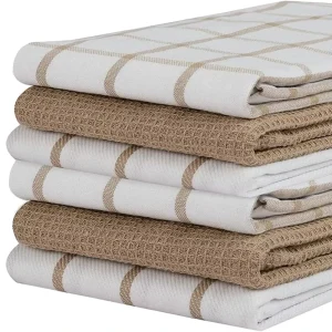Cotton Dish Towels for Kitchen Quick-Drying Antimicrobial Hand Towel Set Woven Technique and Absorbent Tea Towels