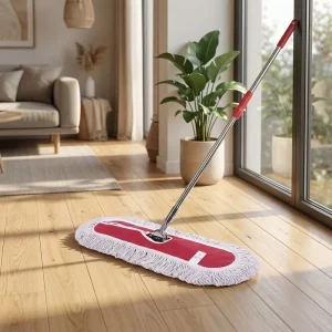 Cotton Dust Mop in Multiple Sizes with Aluminum Pole for Hotel, Mall, and Factory Floor Cleaning
