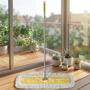 Cotton Dust Mop with Aluminum Handle for Wood Floor, Balcony, and Large Area Cleaning
