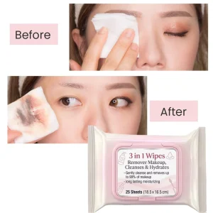Cotton Face Makeup Remover Wipes for Waterproof Makeup Mascara Dirt Oil and Suncream