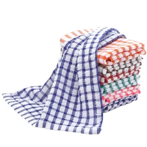Cotton Kitchen Dishcloths Quick Dry Towels for Cleaning Soft and Absorbent Woven Plain Style