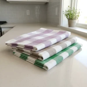 Cotton Kitchen Towel Plaid Tea Towel Poly Cotton Dish Towel