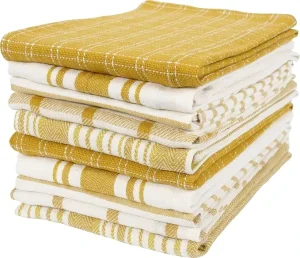 Cotton Kitchen Towels Set 5 Pack Absorbent Quick Drying Dish Towels 18″ X 28″ Soft Premium and Tea Towels BSCI OEM