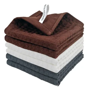 Cotton Kitchen Waffle Pattern Honeycomb Dishcloth Sponge Tea Towel Dishwashing & Table Mat Thick Absorbent