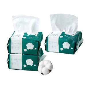 Cotton Moisture Bamboo Soft Facial Cleansing Tissue 100 Sheets 1 Ply Non Woven Face Towel for Home Use
