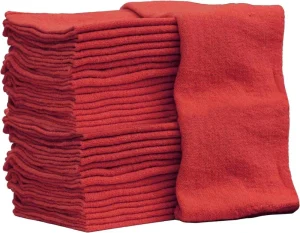 Cotton Red Shop Towels Cleaning Cloths