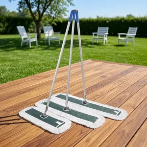 Cotton Yarn Dust Mop Green Canvas Base Multi-Size Aluminum Handle Washable Reusable Pad for Commercial Maintenance