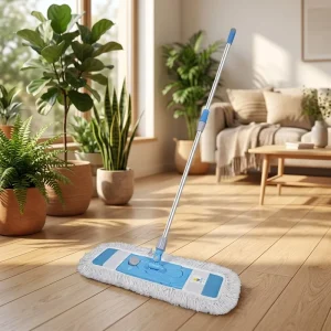 Cotton Yarn Flat Dust Mop Telescopic Pole Washable Replacement Pads for Wet Dry Floor Cleaning in Hotel and Home