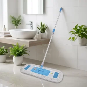 Cotton Yarn Flat Mop 360 Swivel Head Telescopic Aluminum Handle Washable Pads for Home Floor Cleaning