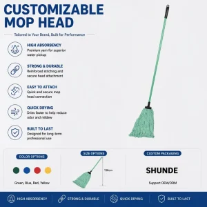 Cotton Yarn Wet Mop Complete Set for Indoor Public Area Sanitation Cleaning