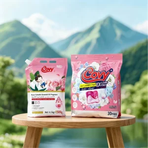 Covy Laundry Detergent Concentrated Rose Fragrance Pods Powder Color Safe Softening