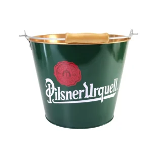 Creation Factory Direct Custom 5L 10L Metal Wine Beer Ice Bucket With Wooden Handle