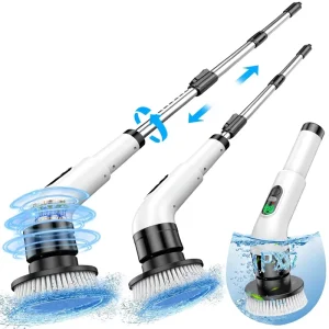 Cross border Electric Long handle Cleaning Brush Multi functional Angle adjustable Wireless charging Rotary Cleaning Tool for