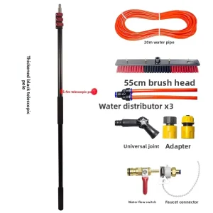 Cross border Photovoltaic Panel Cleaning Brush Solar Glass Telescopic Rod Extended Length Cleaning Storefront Signs Brush