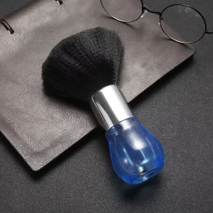 Crystal Handle Neck Duster Brush with Soft Bristles for Salon and Home Use