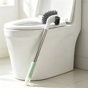 Curved Double-Sided Toilet Brush with Long Handle and Non-Slip Grip