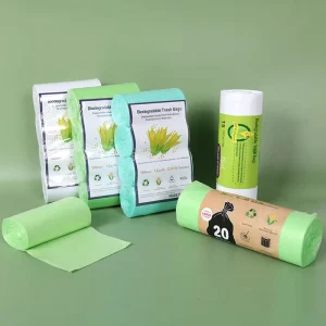 Custom 100% Biodegradable PLA PBAT Disposable Trash Bags for Household and Car Use with Logo